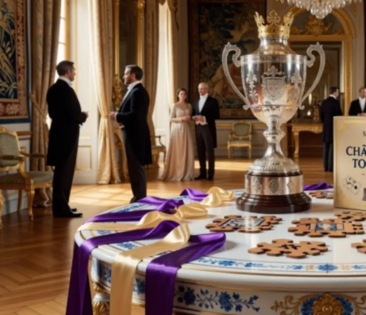 Trophée royal entouré de boosters obtenus lors d’un événement de Royal Match